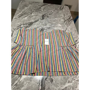 Women's Rujuta Sheth O/S Striped Blouse in Pink and Blue